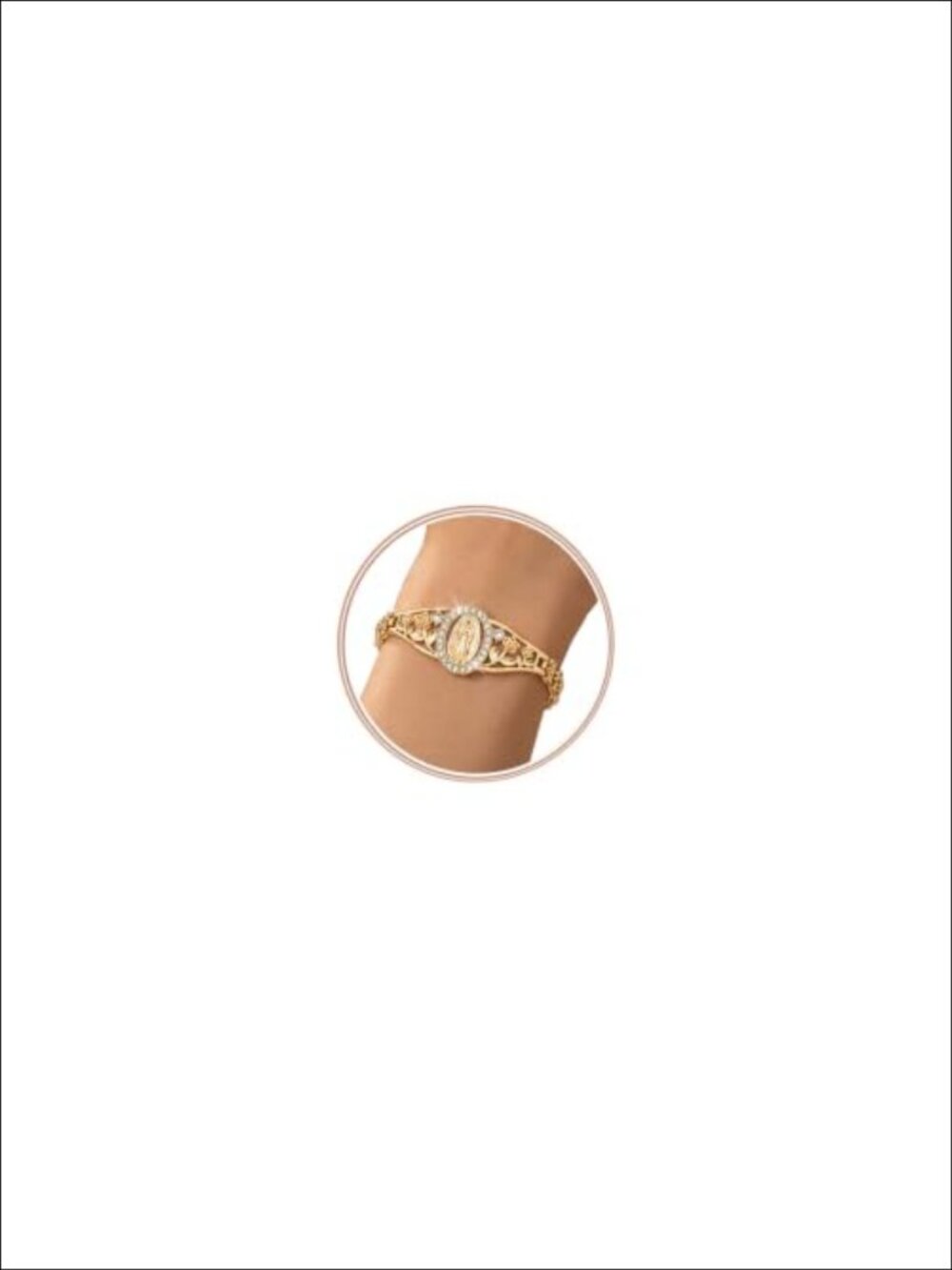 14K Gold Plated Virgen de Guadalupe Bracelet Religious Gift
